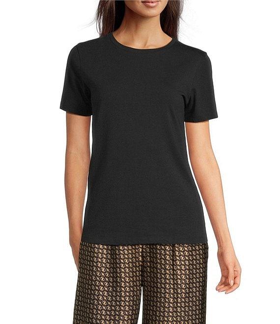 Le' AL.X Organic Cotton Knit Crew Neck Short Sleeve Tee Shirt Product Image