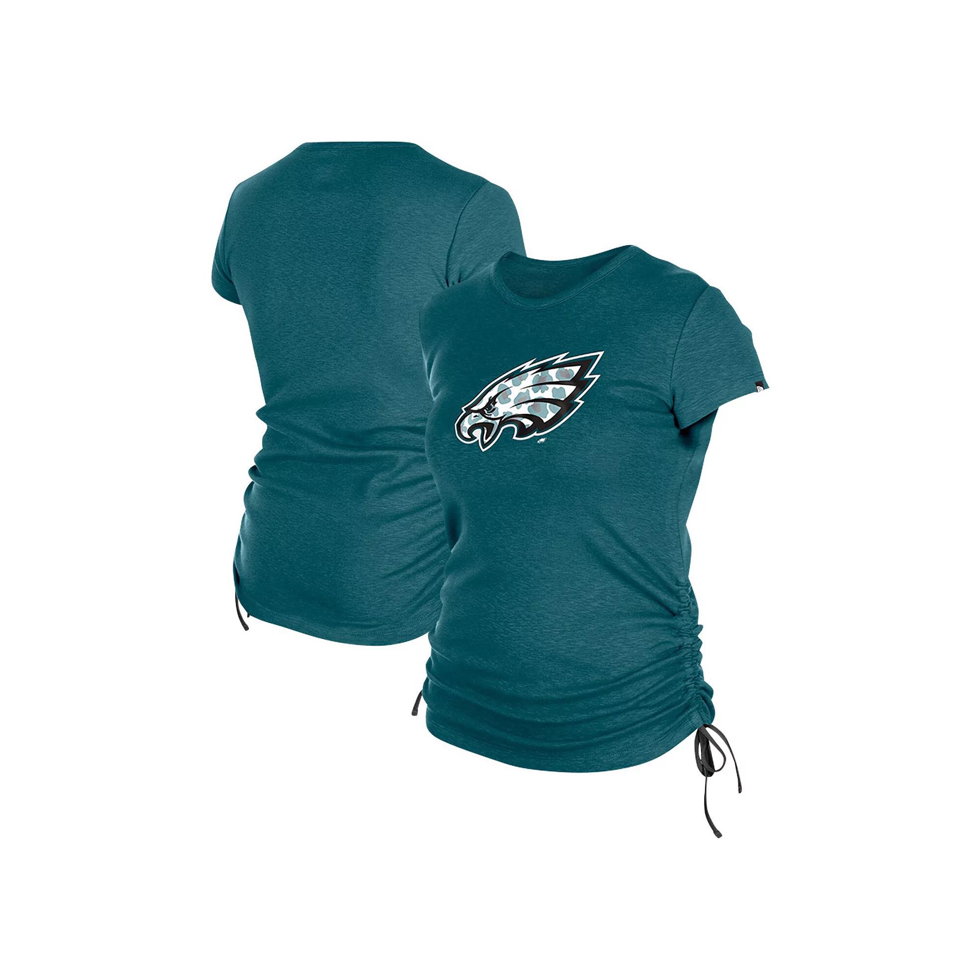 Women's New Era Midnight Green Philadelphia Eagles Ruched Side T-Shirt,  Product Image