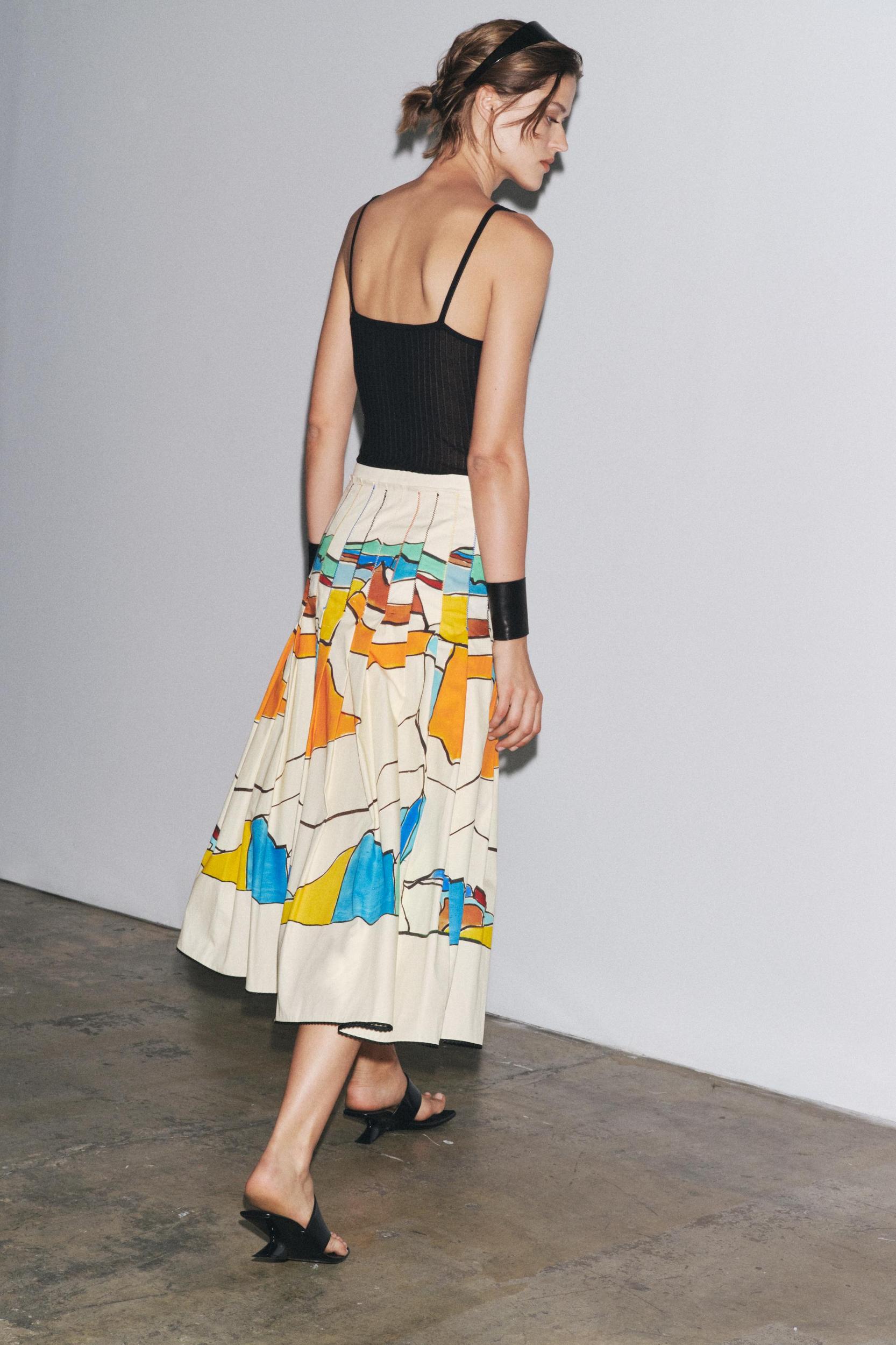 ZW COLLECTION PRINTED PLEATED SKIRT Product Image