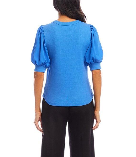 Karen Kane Crew Neck Puff Sleeve Top Product Image