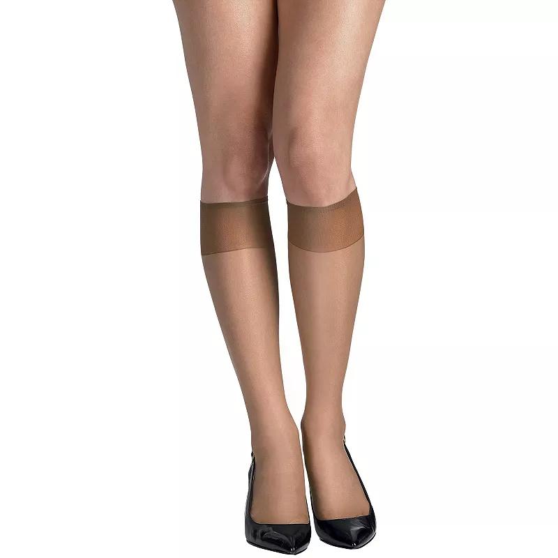 Hanes® 2-pk. Silk Reflections Silky Sheer Knee-High Pantyhose, Women's, Little Color Product Image