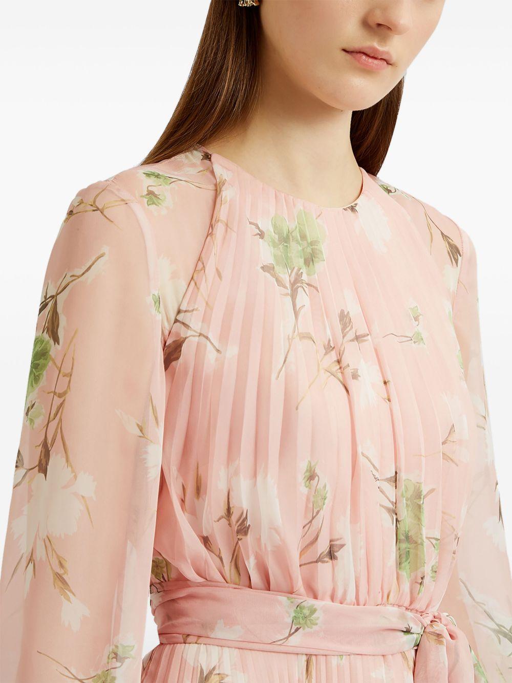 pleated floral maxi dress Product Image