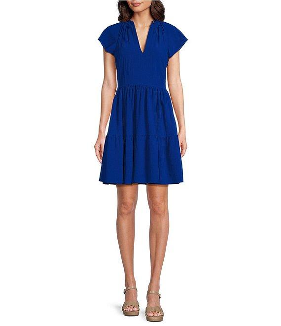 Alex Marie Vanya V-Neck Short Sleeve Dress Product Image