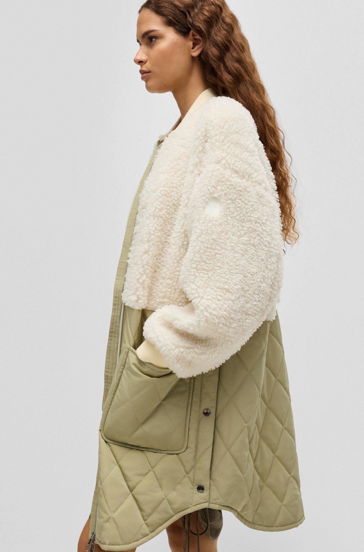 Teddy-paneled quilted jacket Product Image