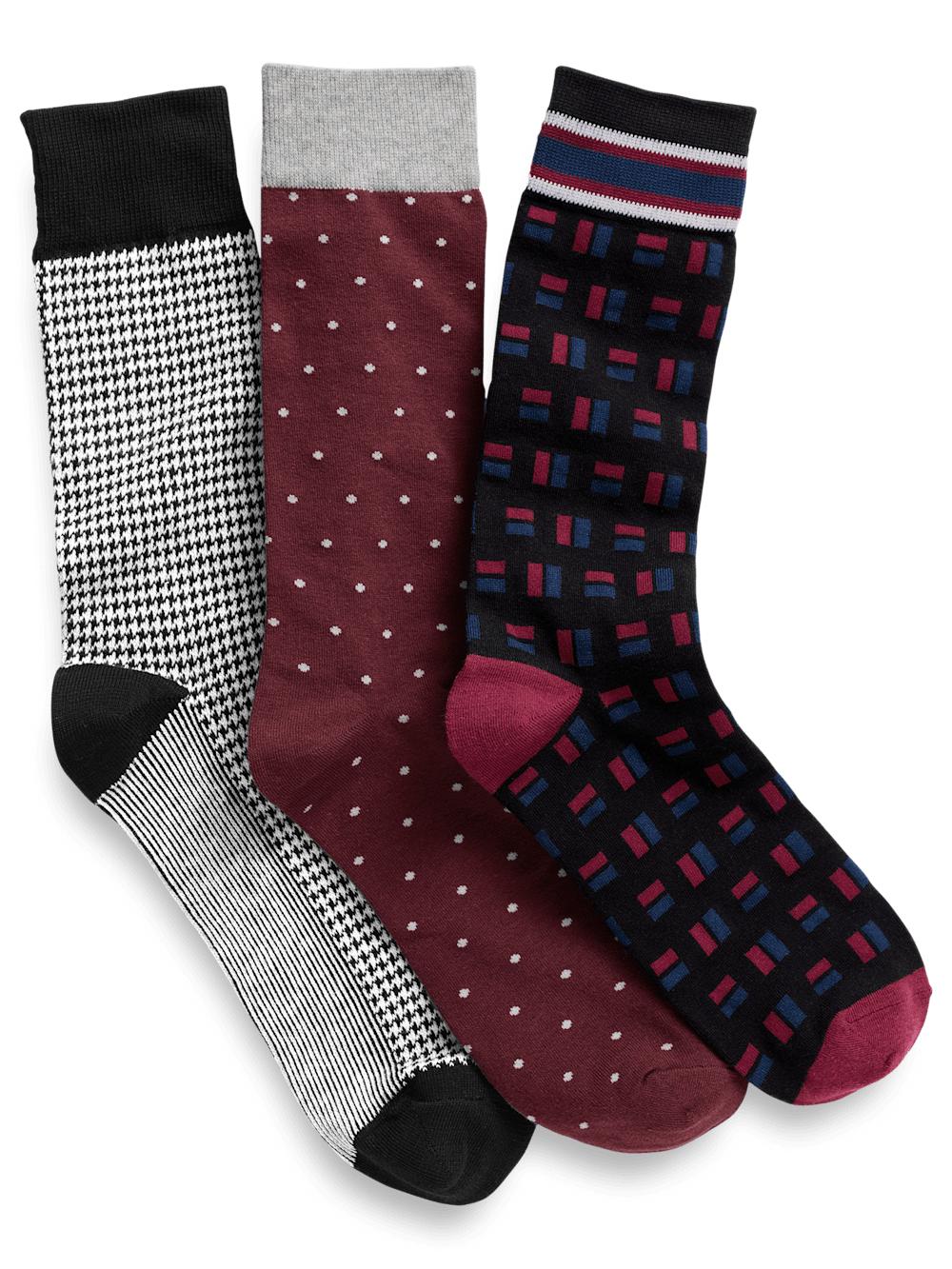 3 Pack Cotton Blend Sock - Black Multi Product Image