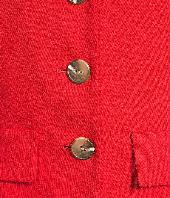 Antonio Melani Rhea Linen Blend Square Neck Sleeveless Faux Button Front Romper Product Image