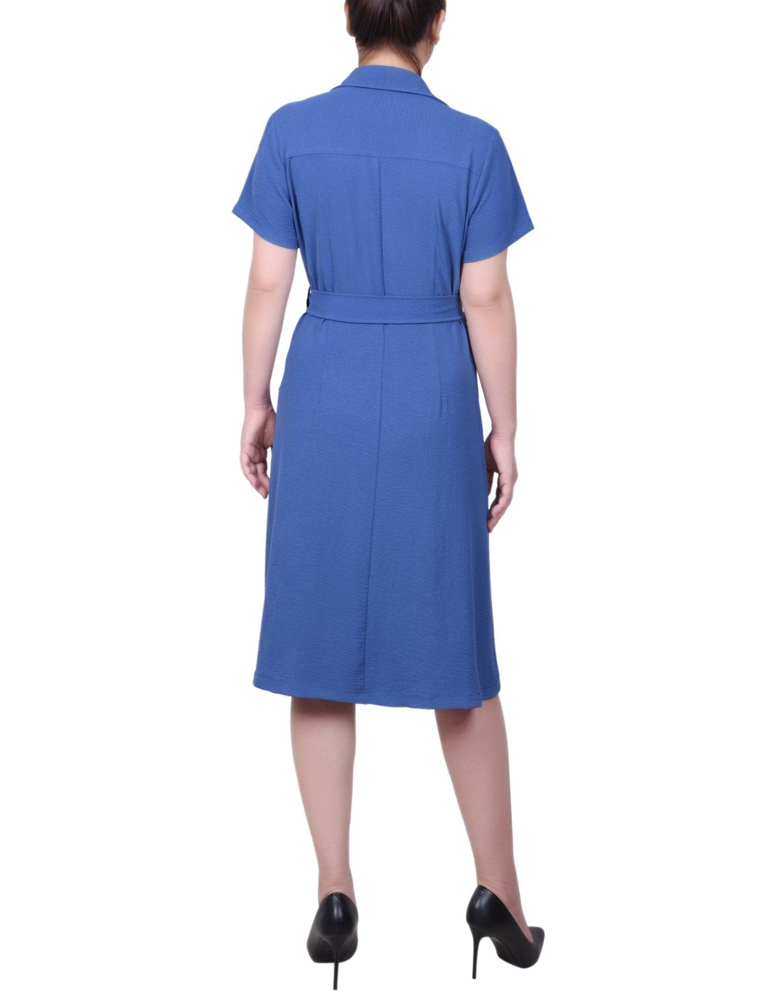 Meerkat Short Sleeve Belted Shirtdress Product Image