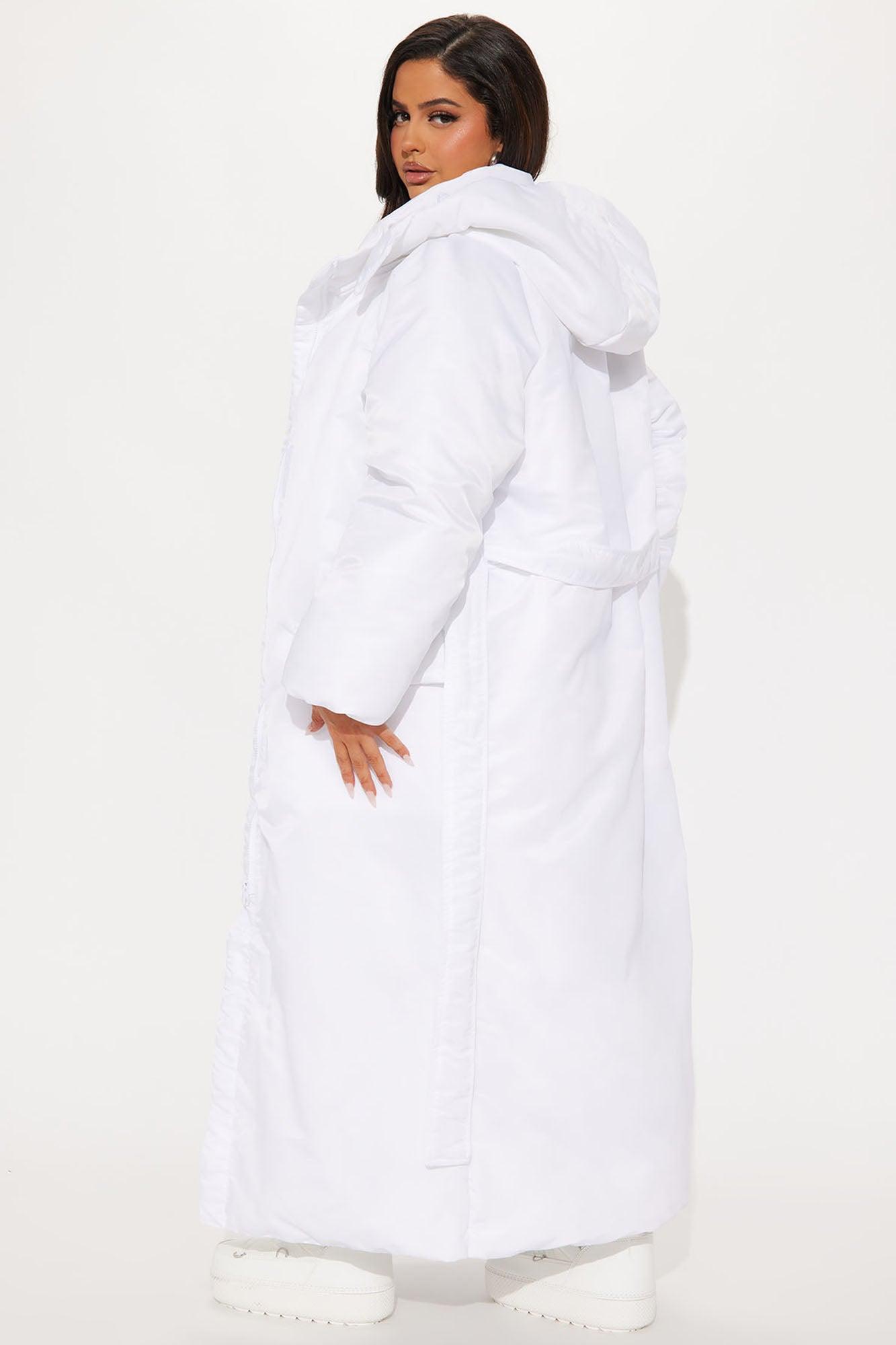 Got It On Her Own Puffer Trench - White Product Image