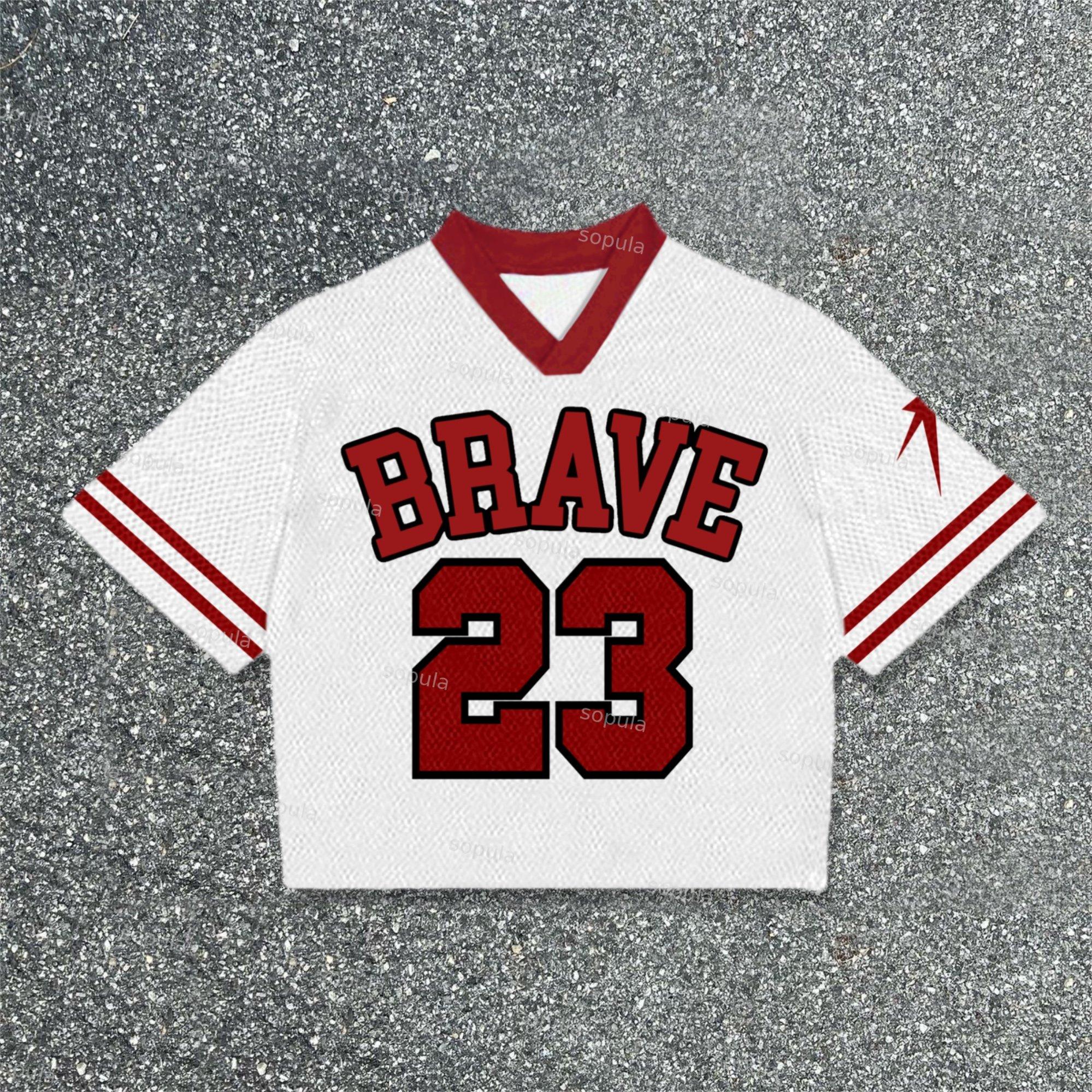 Sopula Brave No 23 Printed Blokette Blokecore V-Neck T-Shirt Product Image