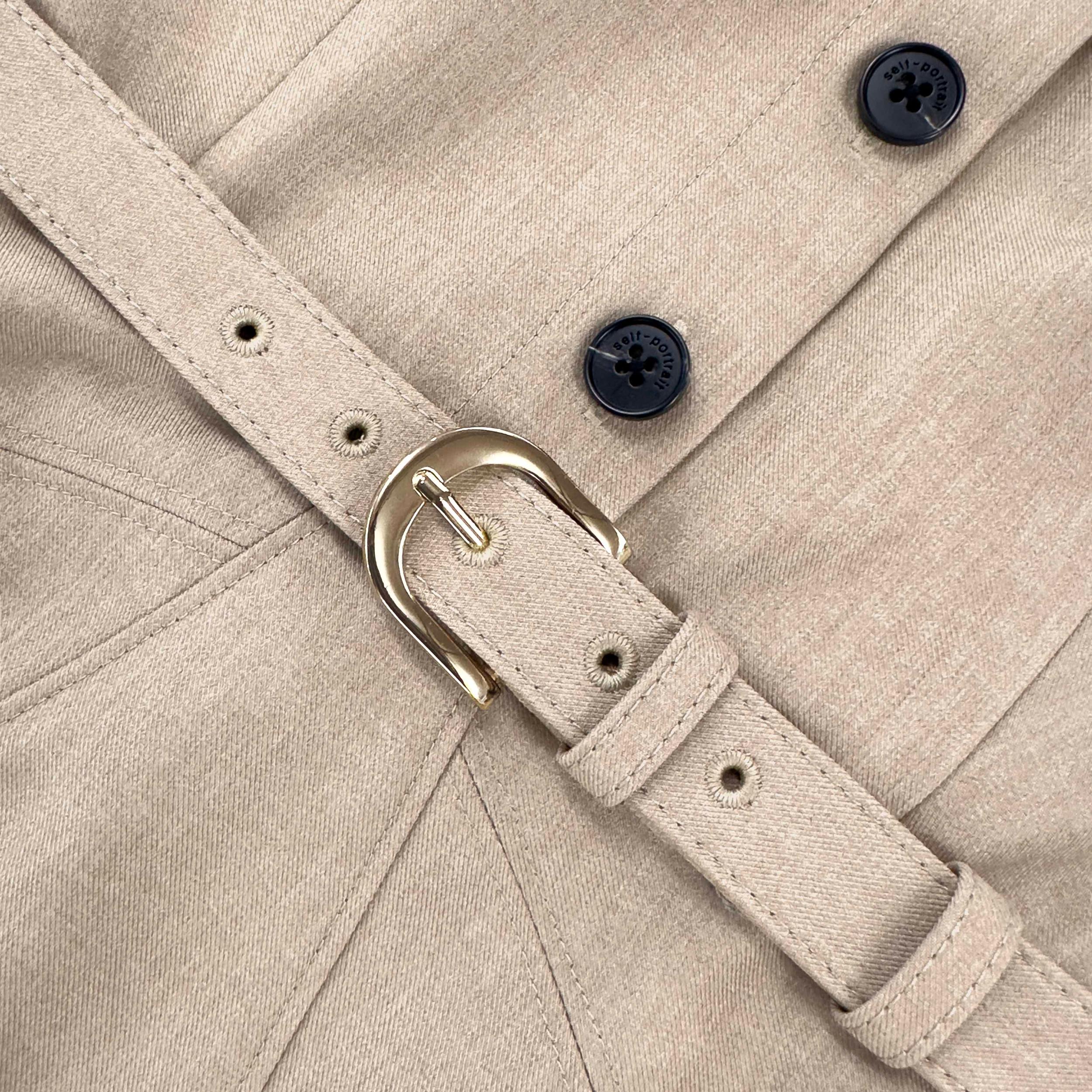 Beige Twill Midi Dress Product Image