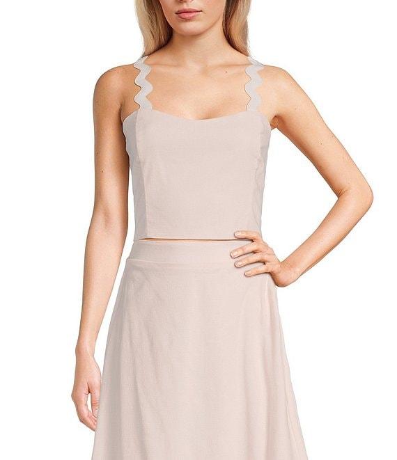 Evolutionary Ric Rac Spaghetti Strap Cropped Coordinating Tank Top Product Image