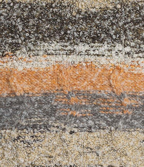 Charlie B. Wool Blend Cable Knit Striped Cowl Neck Long Sleeve Sweater Product Image