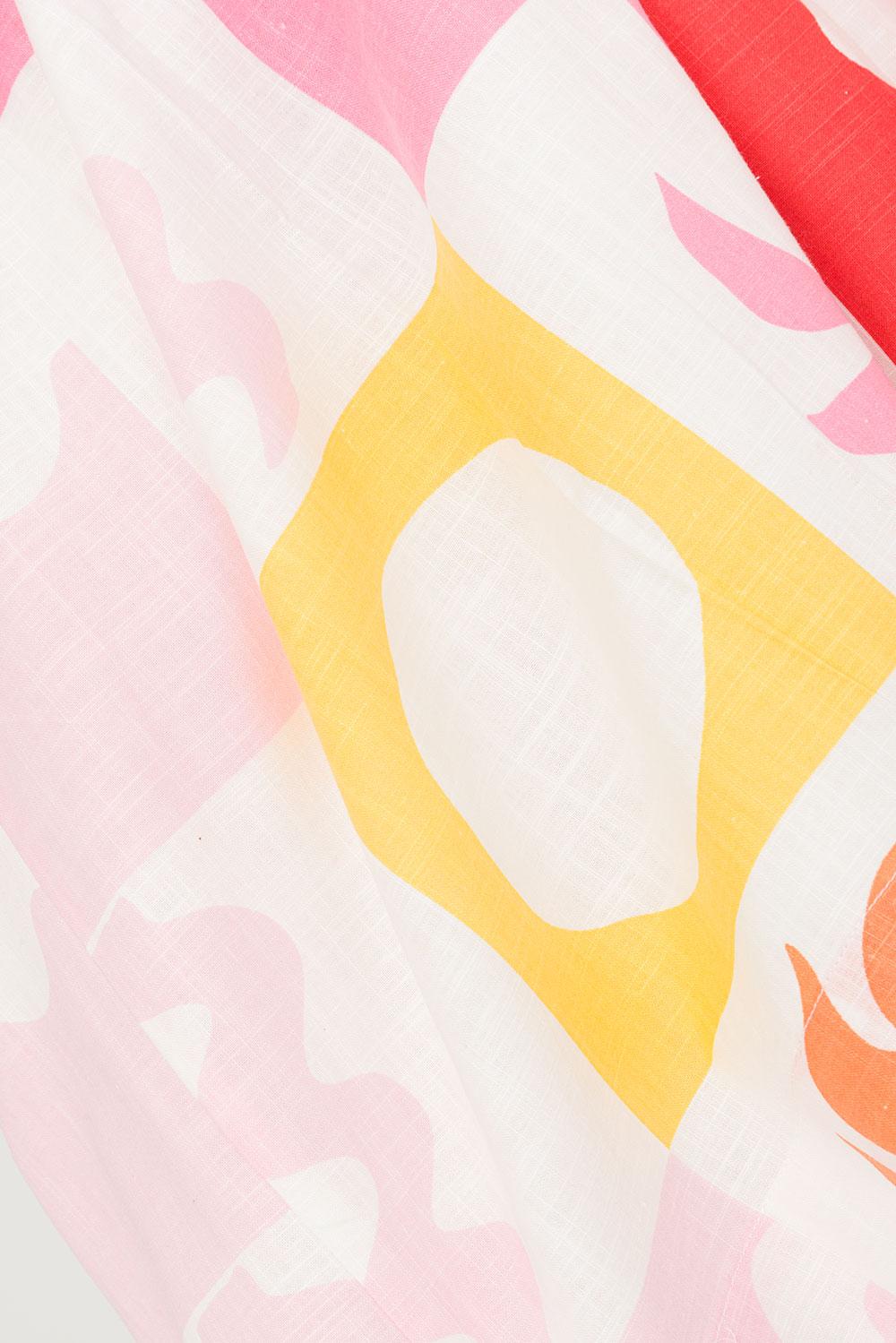 Zoi Babydoll Dress - Palm Tile Fuego Product Image