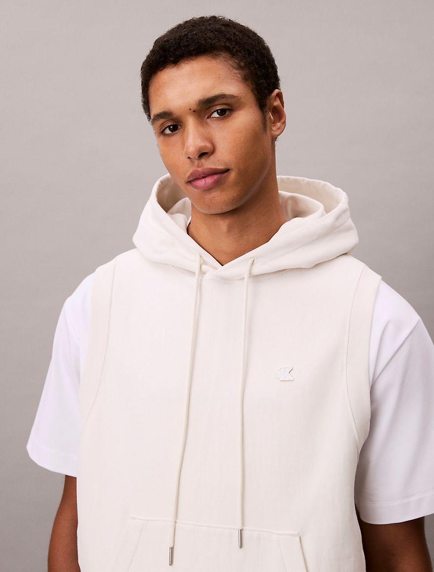 Cotton Terry Relaxed Sleeveless Hoodie  Product Image