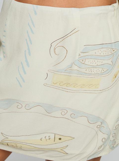 Caraliia Mini Skirt Cream Product Image