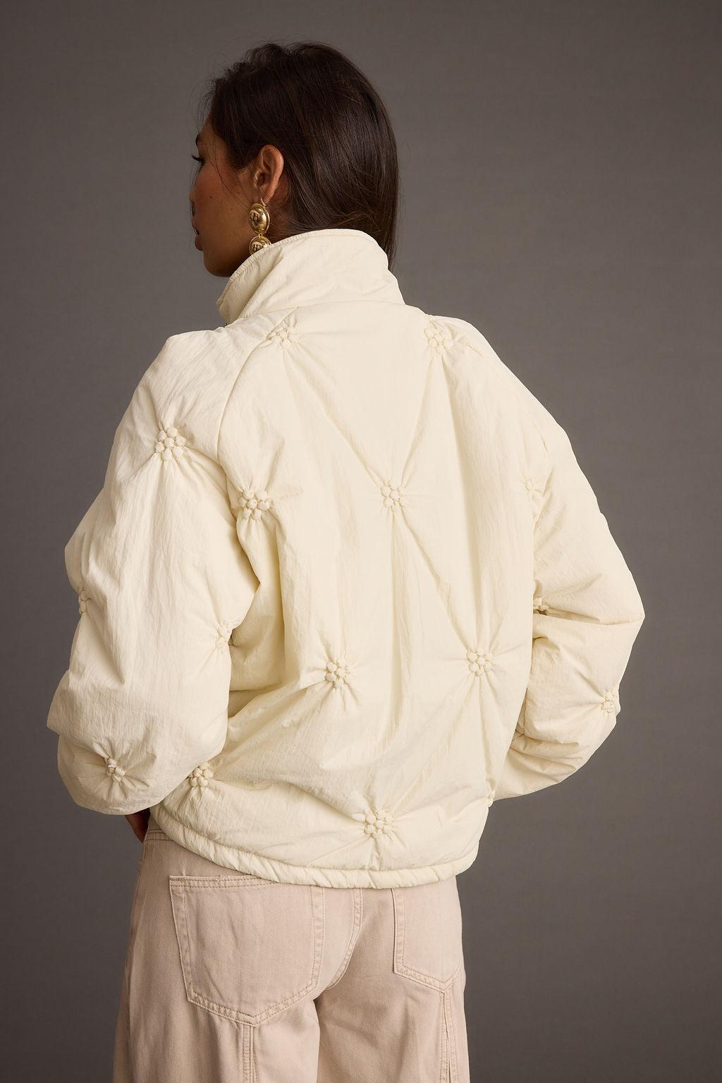 Rosey Cream Zip Front Puffer Coat Product Image