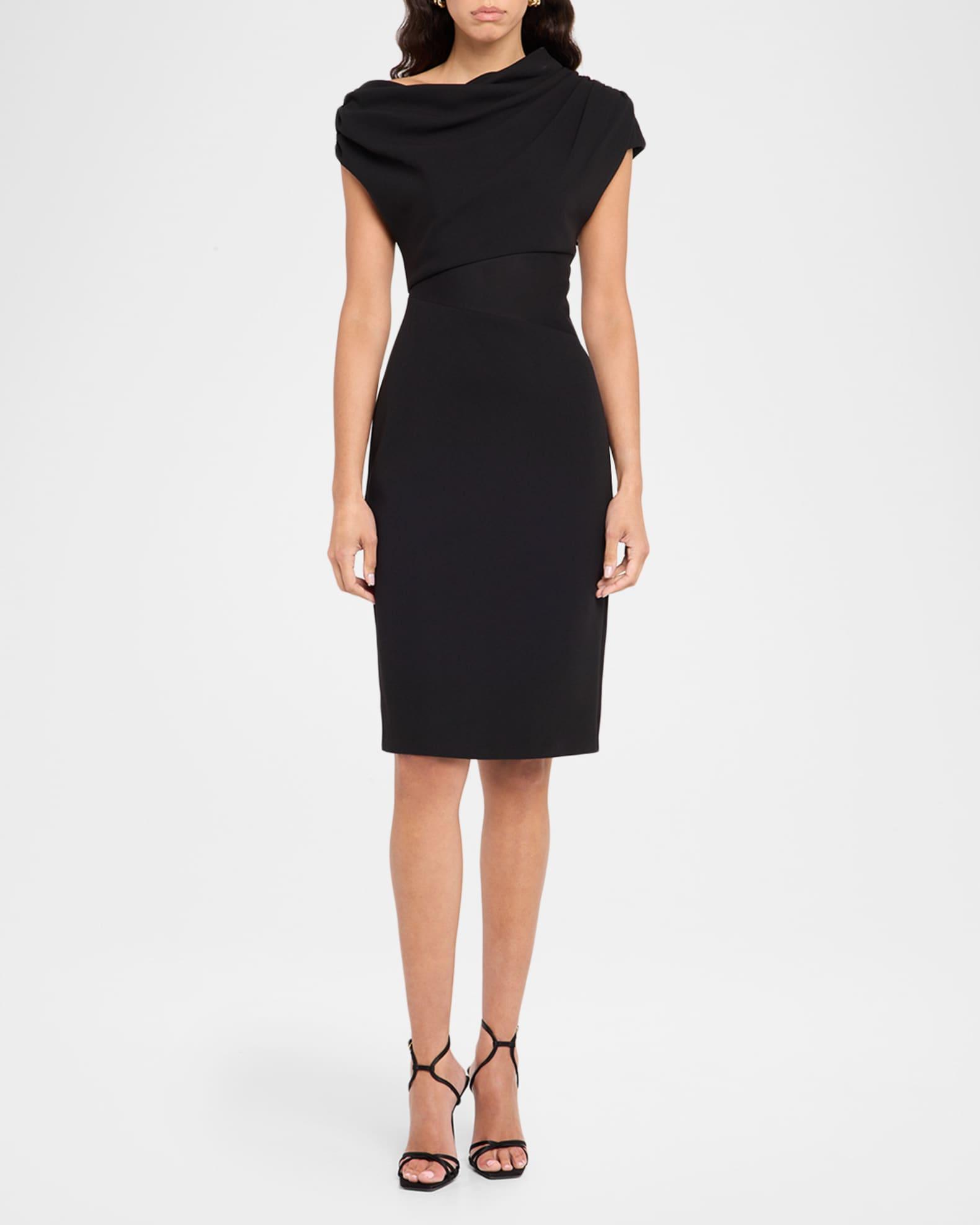 Draped One-Shoulder Jersey Knit Midi Dress Product Image