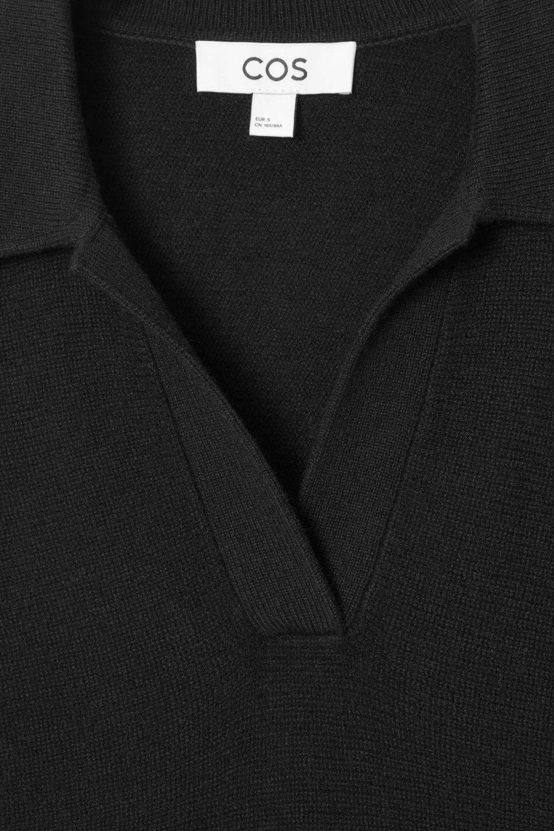 BATWING-SLEEVE WOOL POLO SWEATER Product Image