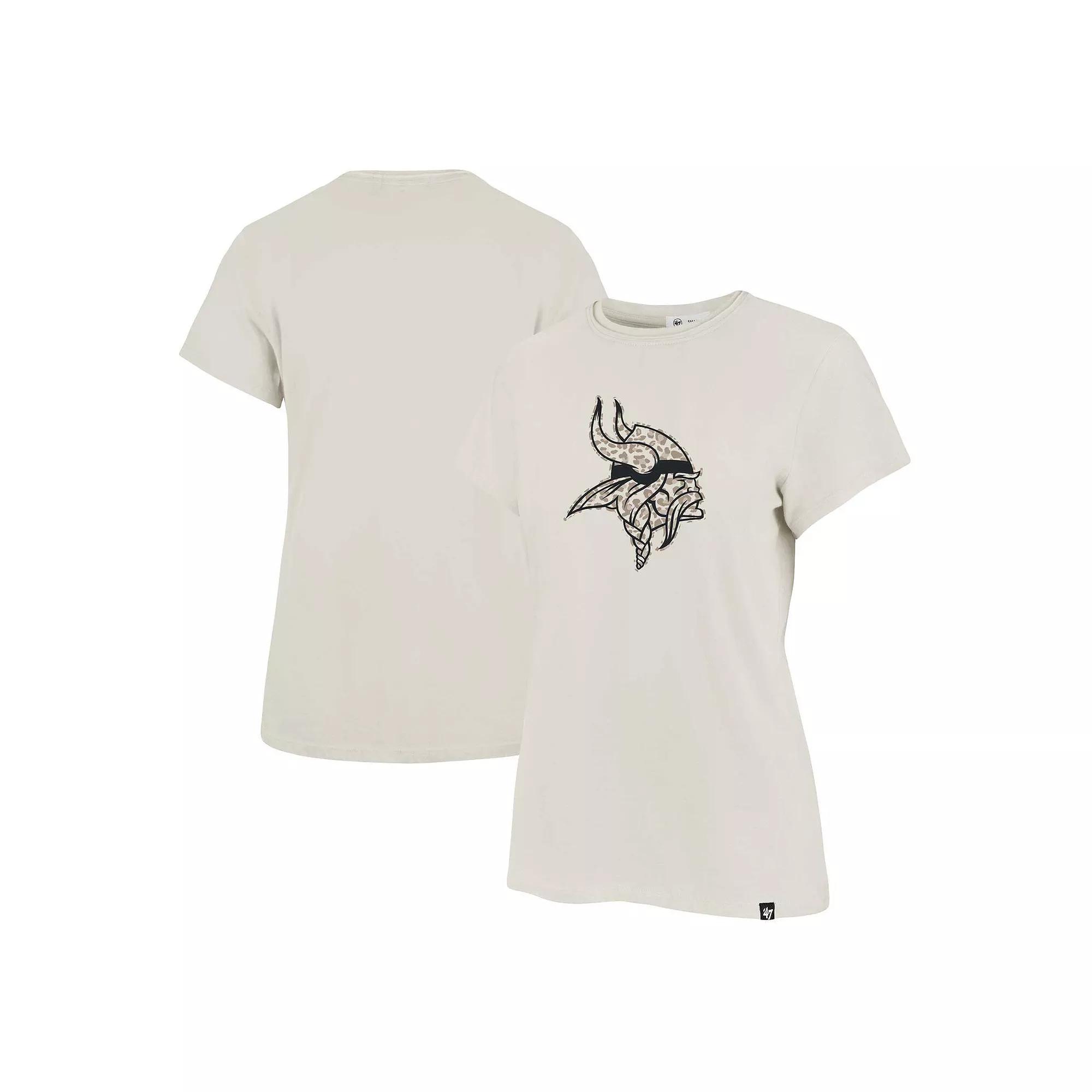 Women's '47 Cream Minnesota Vikings Panthera Frankie T-Shirt, Size: Medium, Beige Product Image