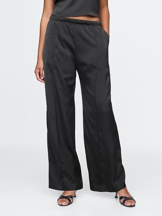 Mid Rise Recycled Satin Seamed Pants Product Image