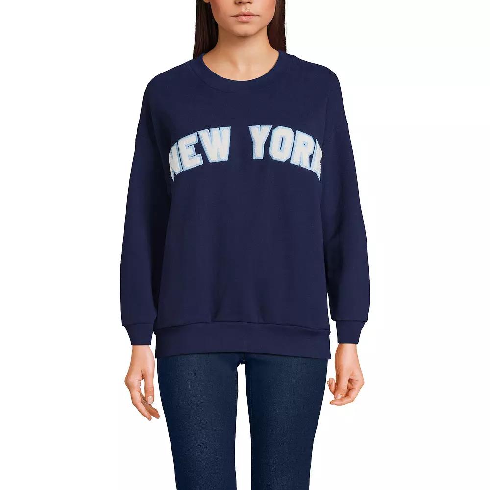 Women's Lands' End Modern Fit Crewneck Sweatshirt,  Product Image