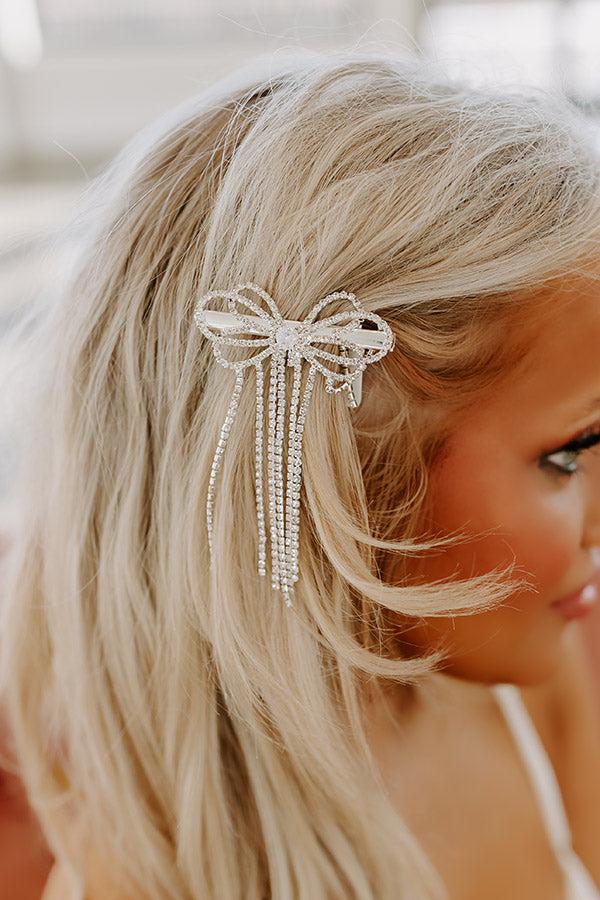 Bows And Kisses Rhinestone Hair Clip Product Image