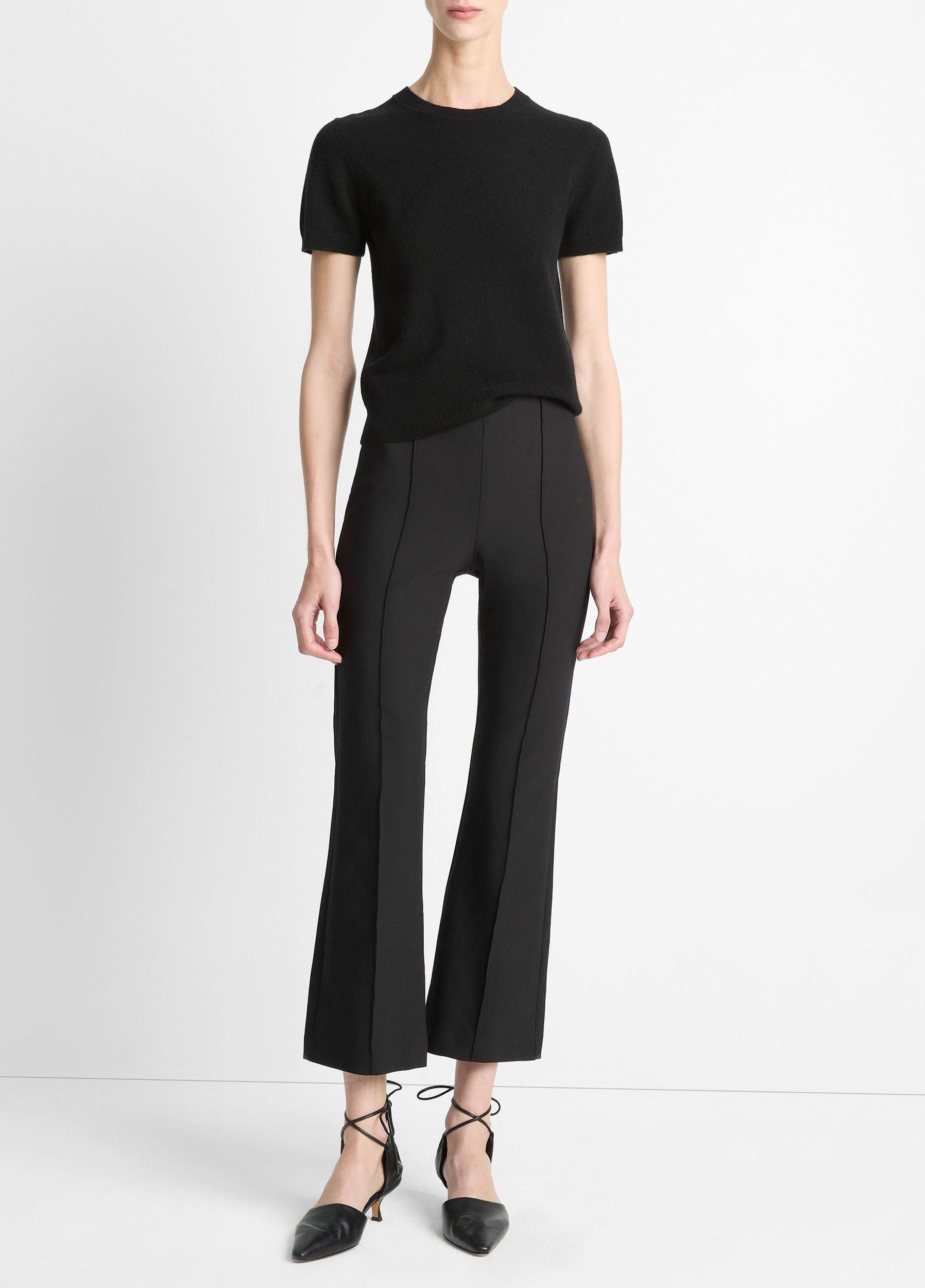 Mid-Rise Pintuck Crop Flare Pant Product Image