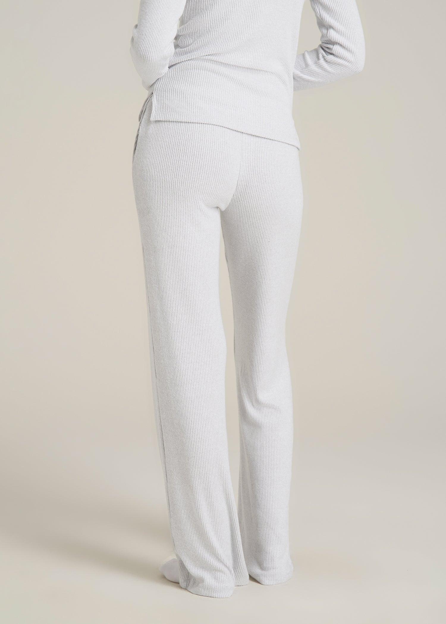 Women's Ribbed Flare Lounge Pants for Tall Women in Fog Grey Mix Female Product Image