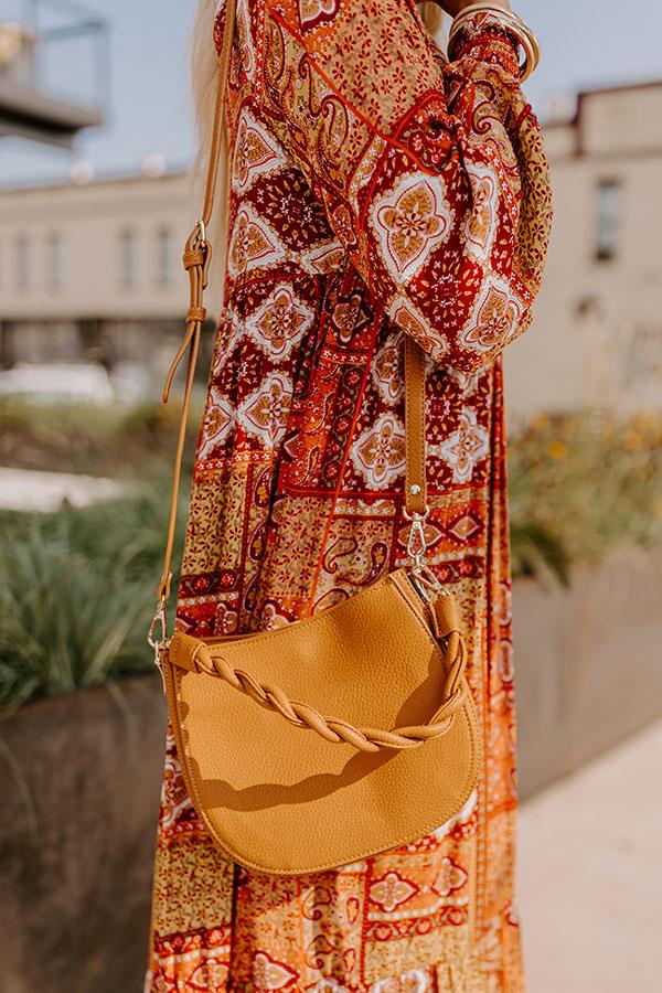 Allure Avenue Faux Leather Purse In Camel Product Image