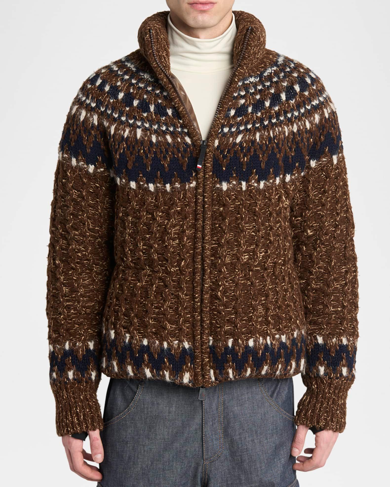 Men's Multi Fair Isle Wool Padded Knit Puffer Product Image