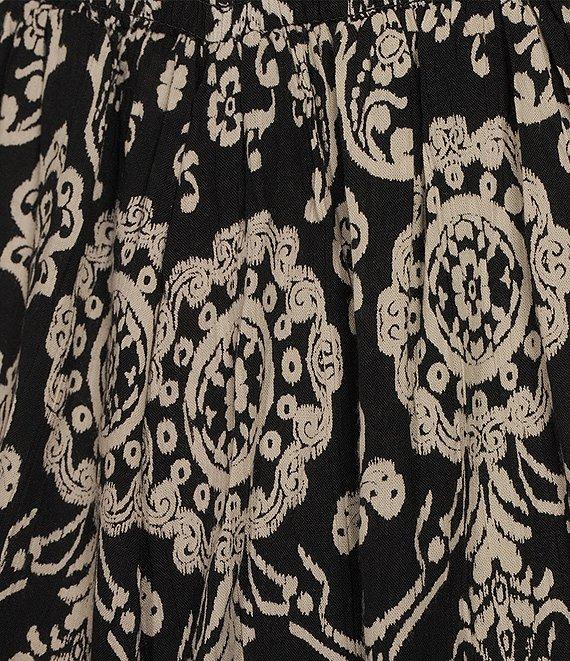 Angie Printed V-Neck Short Sleeve Tie Front Romper Product Image