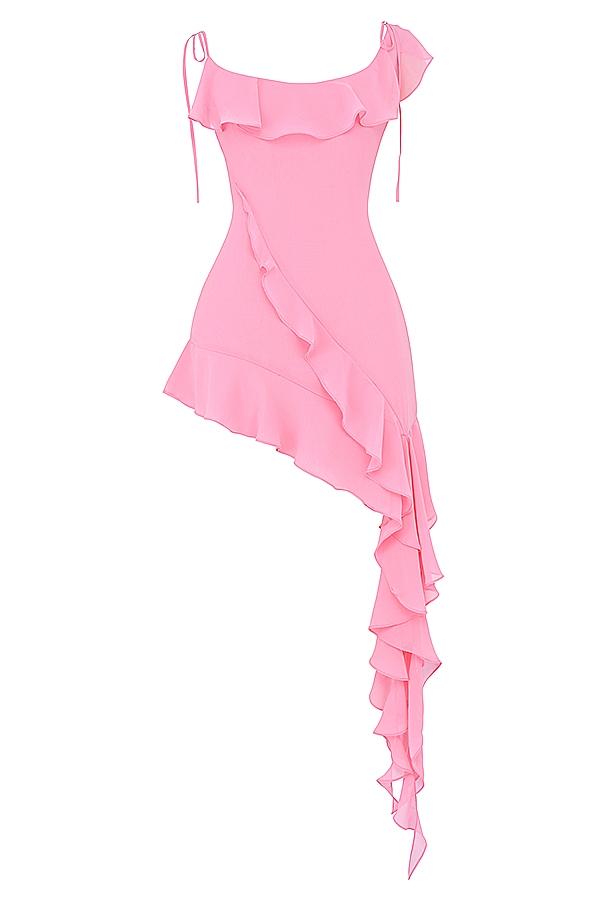 Marcia  french pink ruffle mini dress Product Image