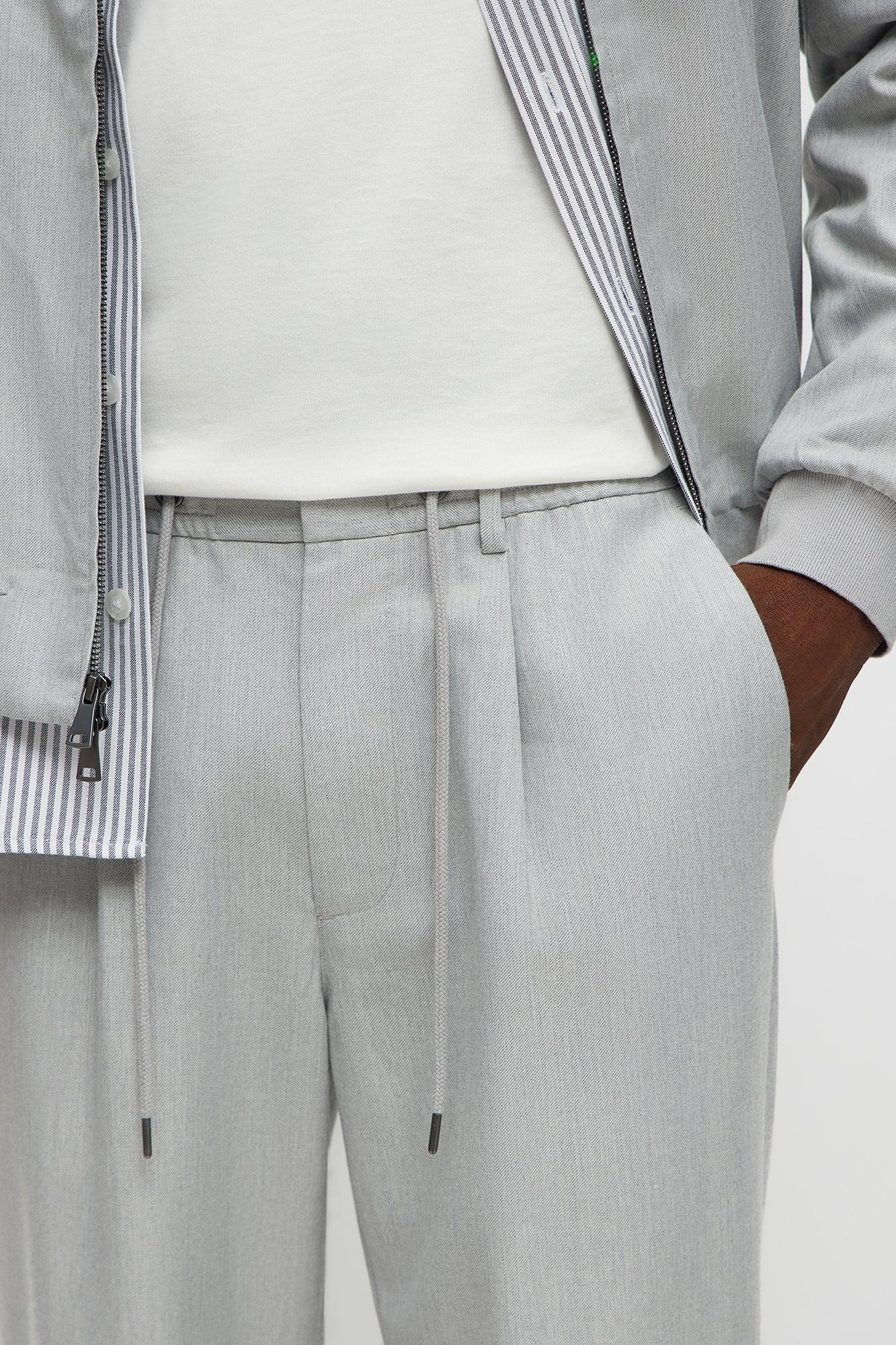 Slim Modern Stretch-Waist Everyday Trouser - Light Grey Male Product Image