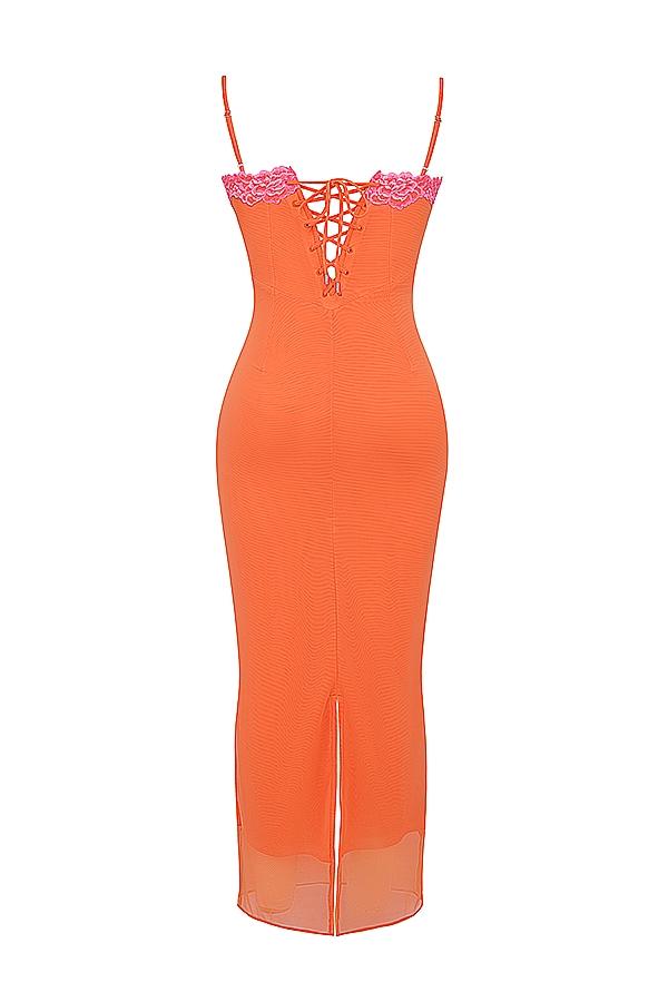 Aiza  flame orange maxi dress Product Image