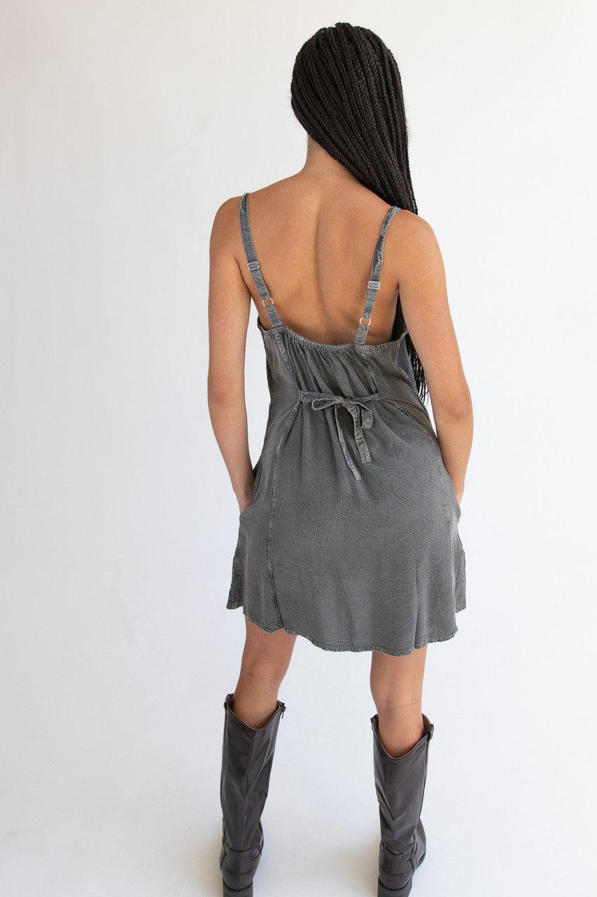 Embroidered Stone Washed Mini Dress Product Image