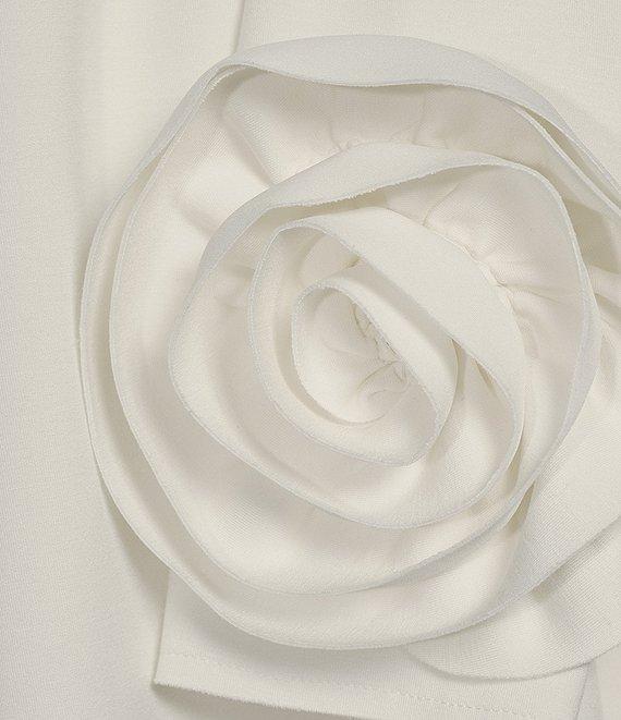 IC Collection Knit Round Neck Long Sleeve Rosette Cuff Tunic Product Image