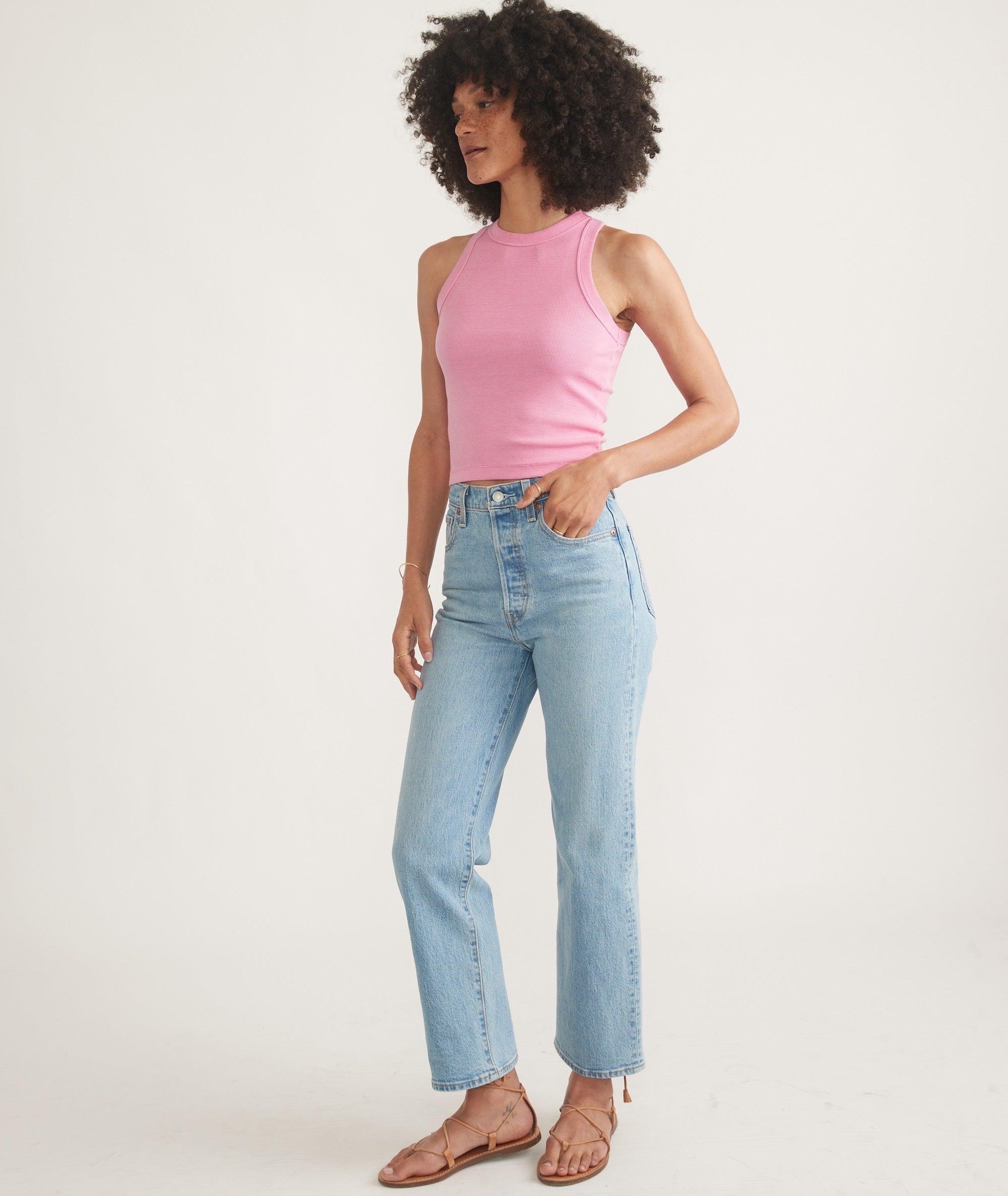 Lexi Rib Sun-In High Neck Crop Tank Product Image