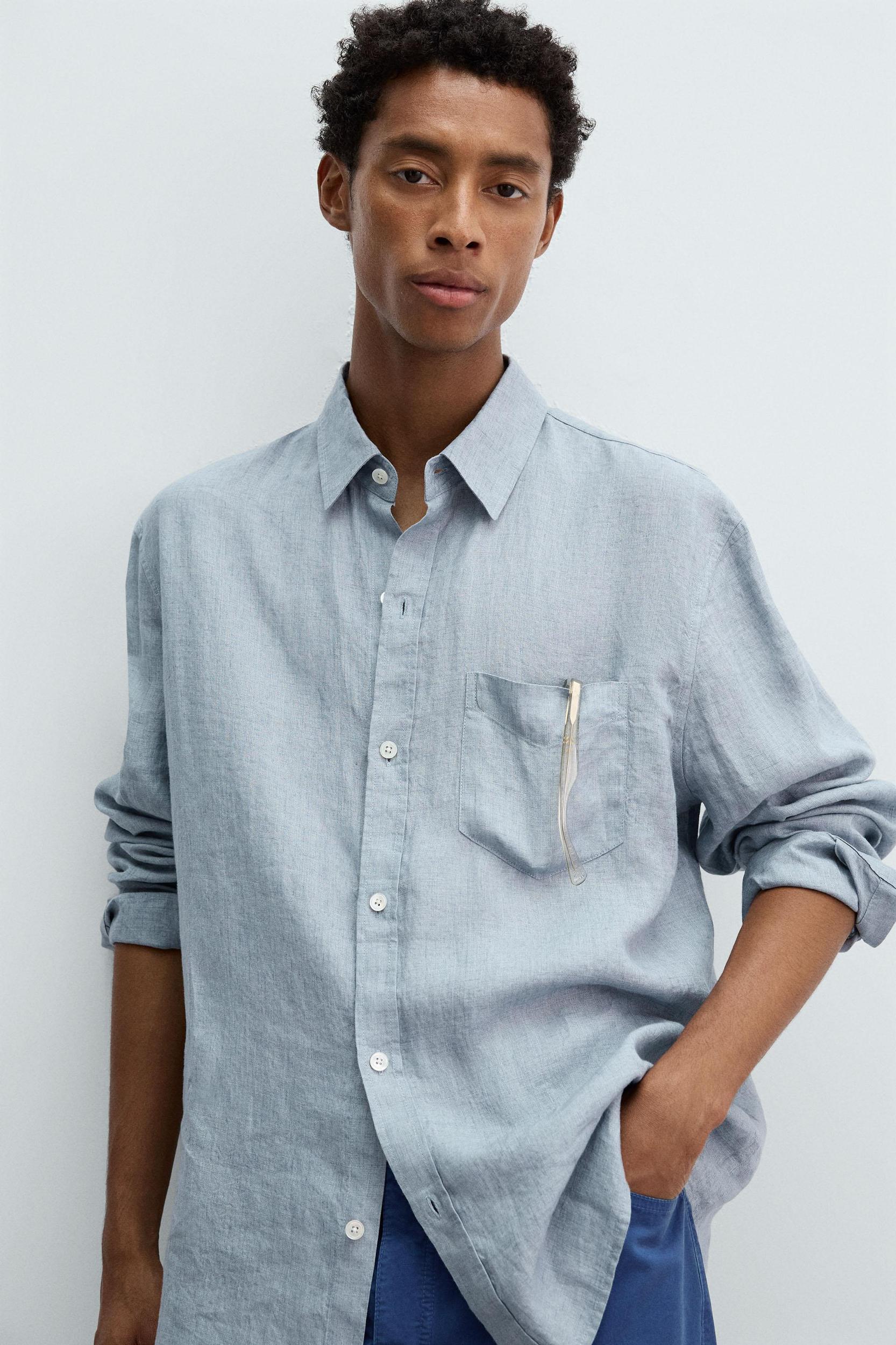 RELAXED FIT 100% LINEN SHIRT Product Image