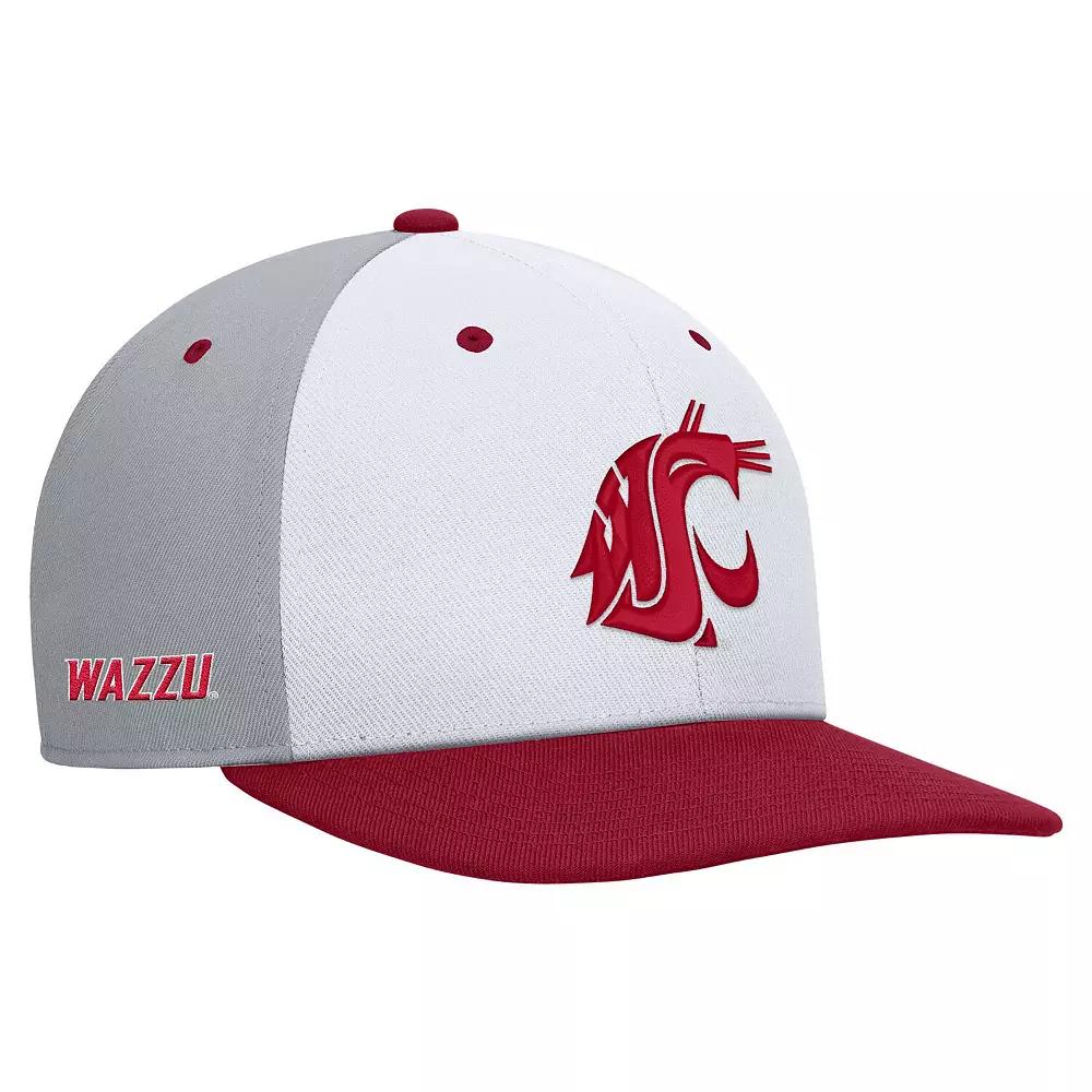 Men's Nike White/Gray Washington State Cougars Pro Performance Snapback Hat, Size: Medium/Large, Wsc White Product Image