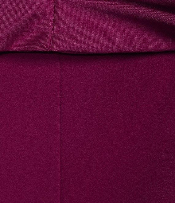 Marina Boat Cowl Neck Cap Sleeve Taffeta Sheath Midi Dress Product Image