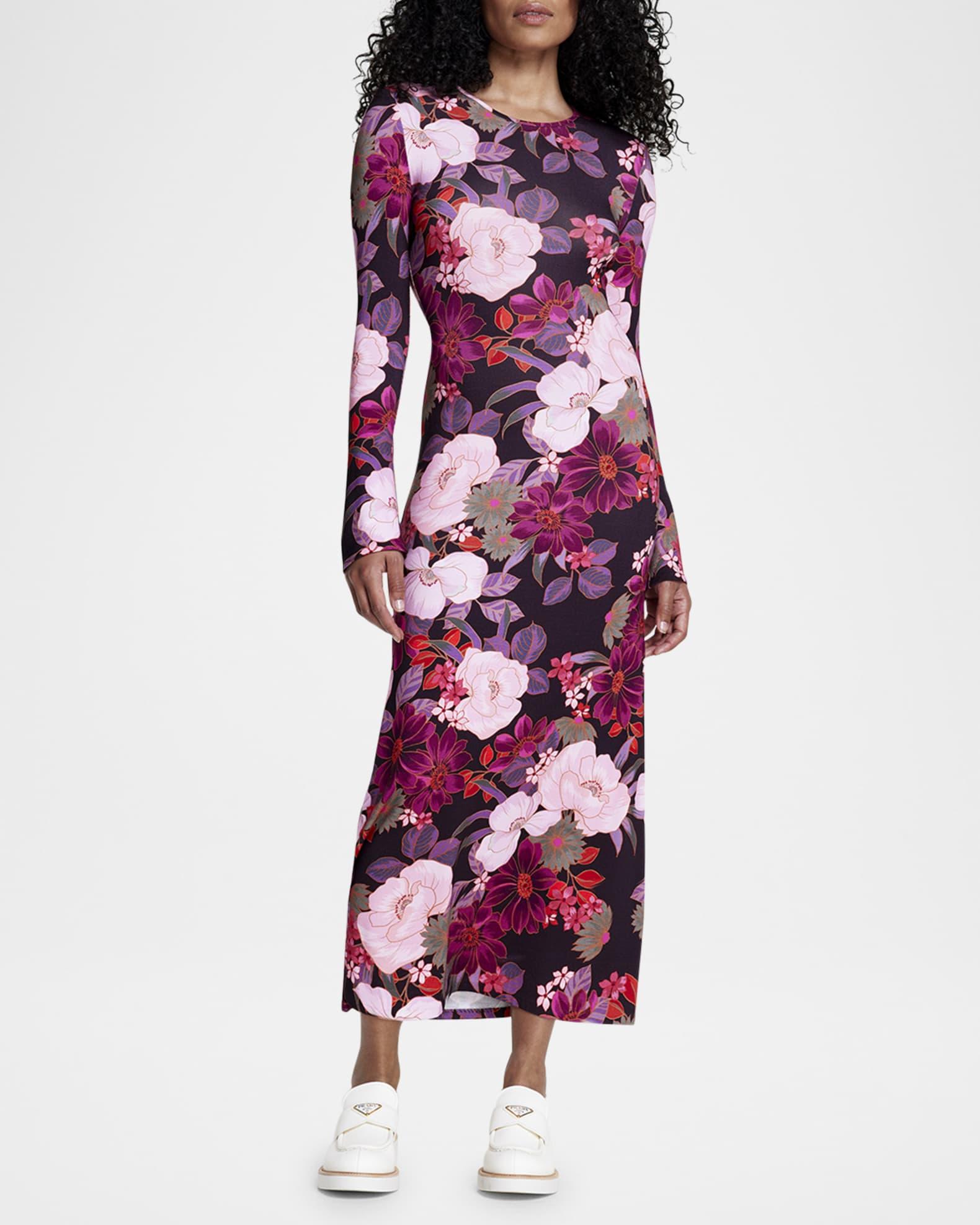 Stretch Knit Crewneck Midi Dress Product Image