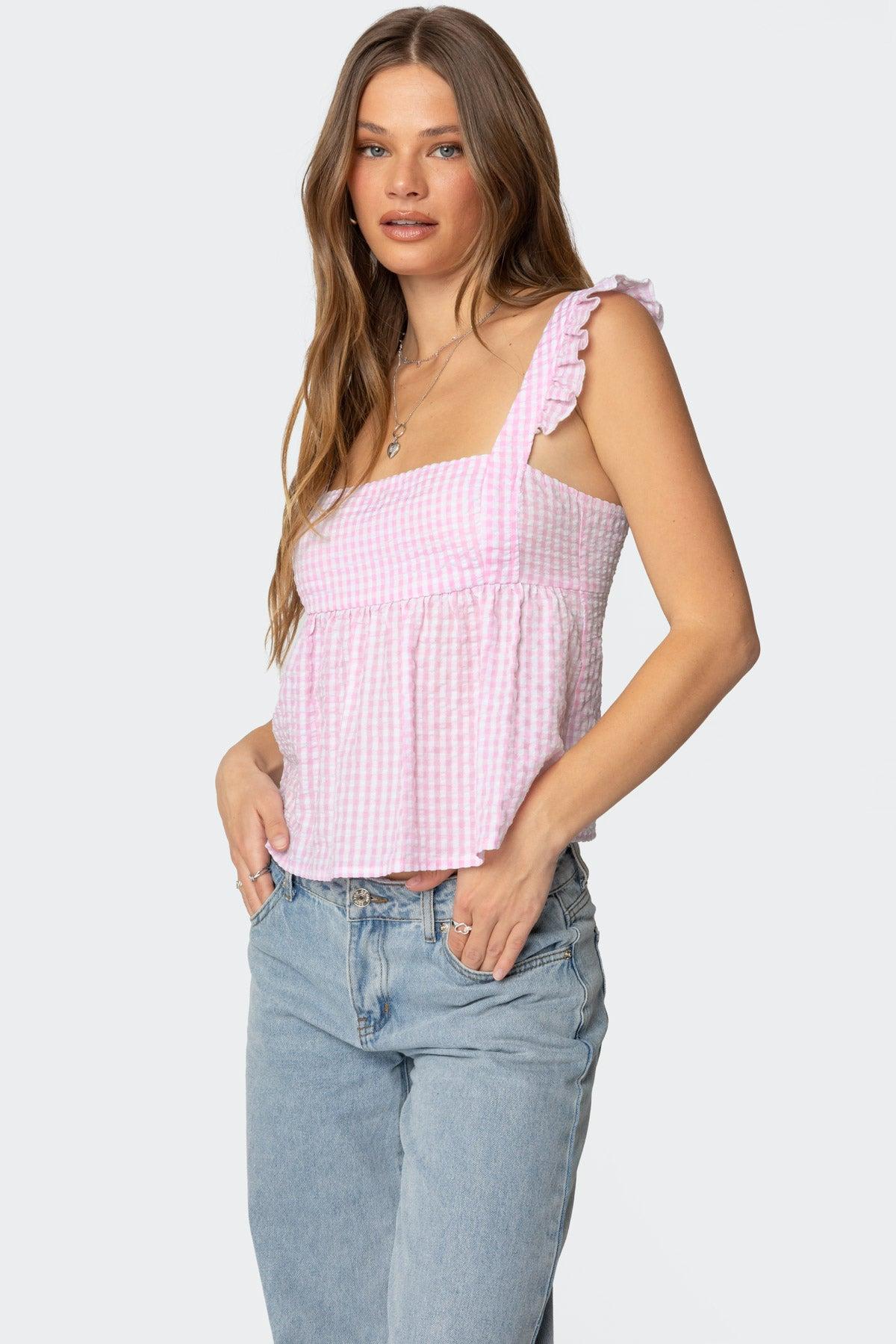 Jenson Backless Gingham Top Product Image