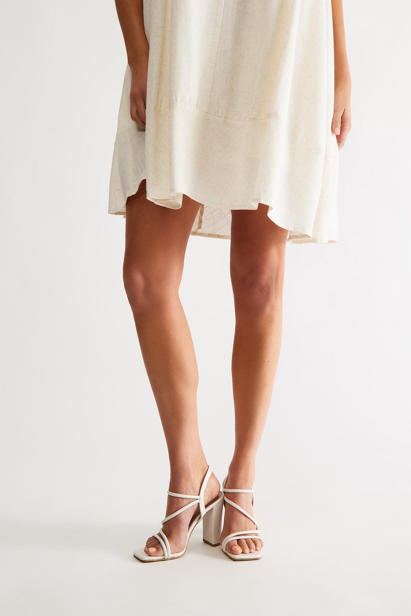 Cassian Ankle Strap Heels - Ivory Product Image