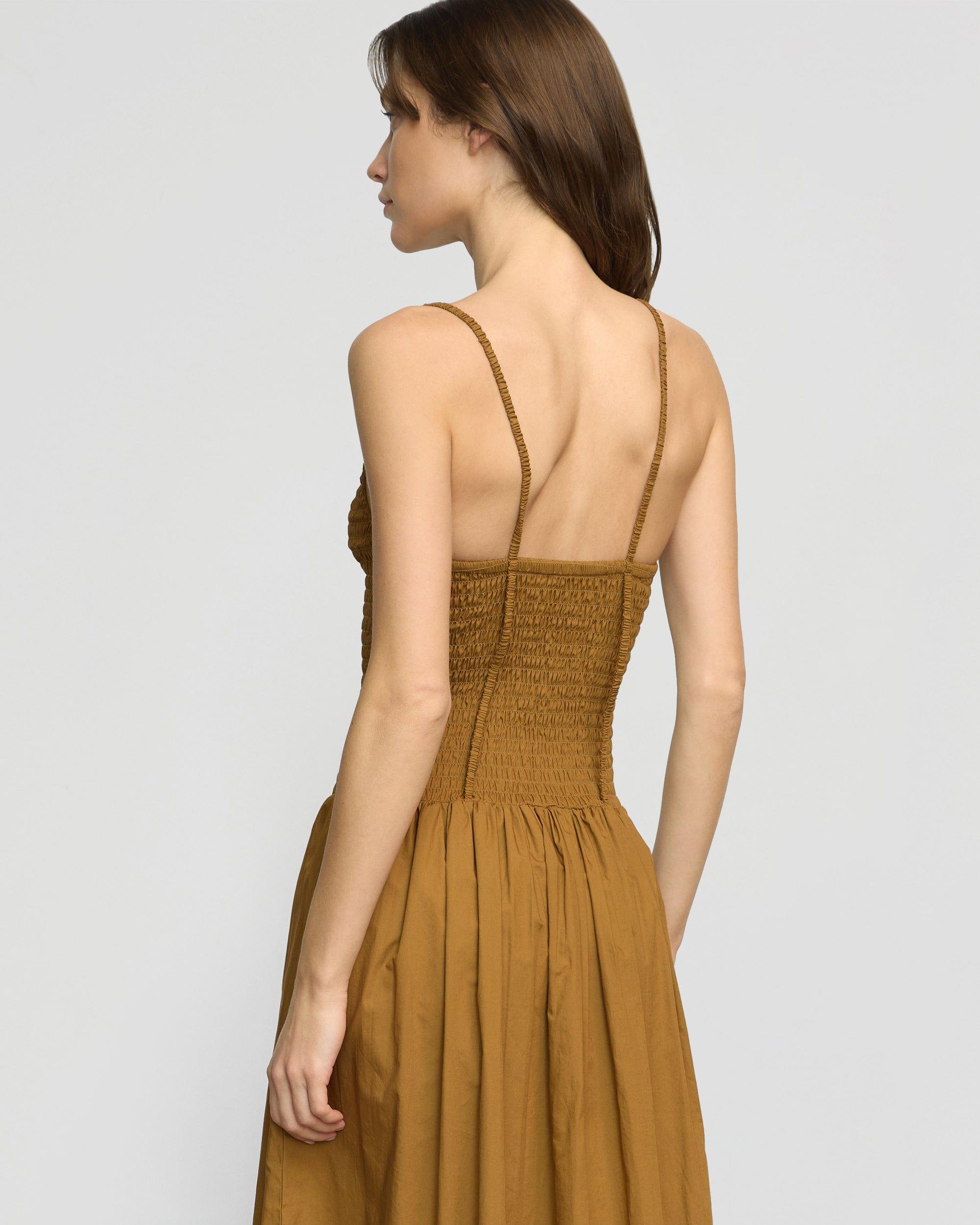 Venus Smocked Organic Cotton Midi Dress Product Image