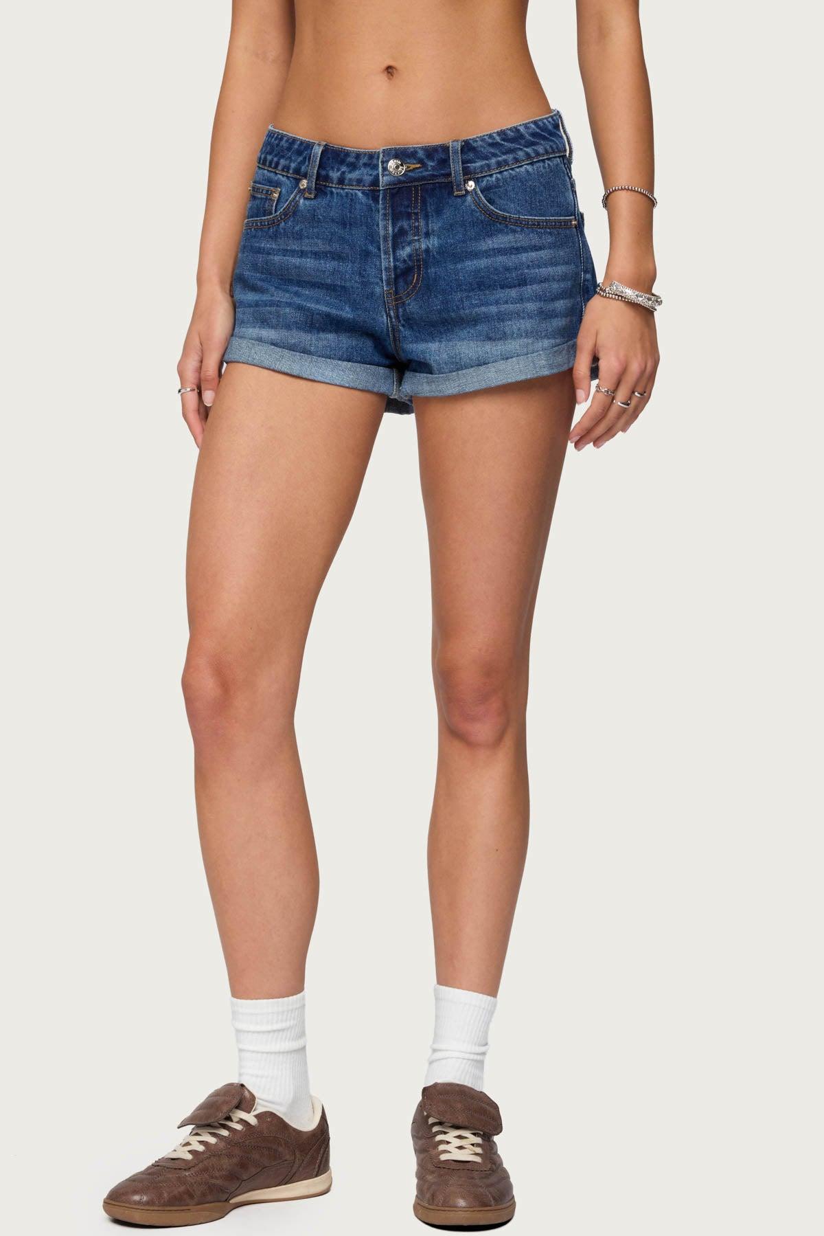 Rylin Low-Rise Denim Shorts Product Image