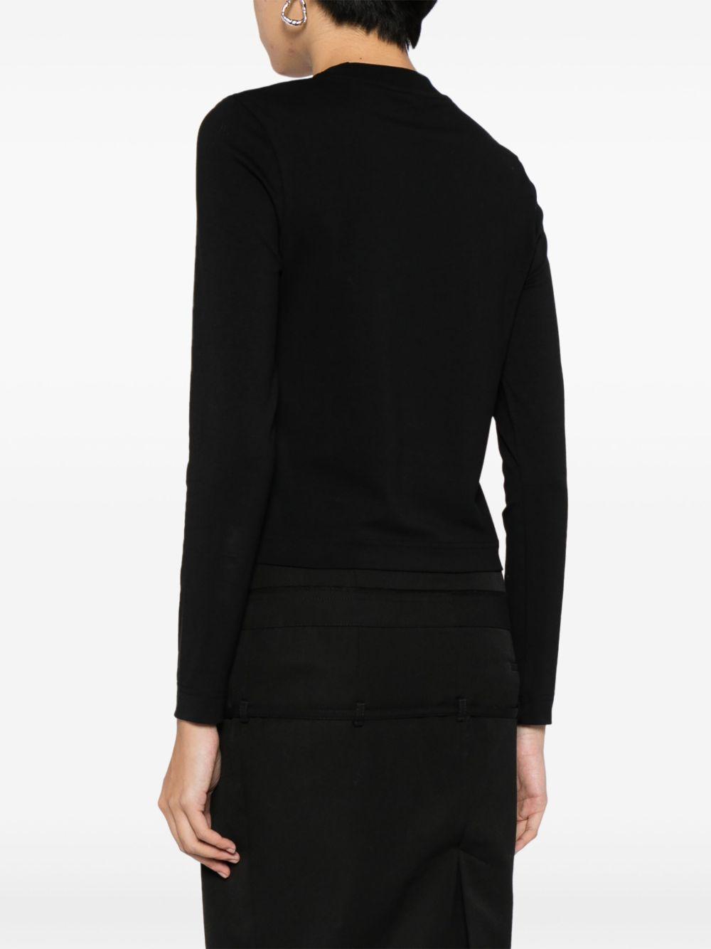 JACQUEMUS Top Le T-shirt Gros Grain In Cotone Stretch In Black Product Image