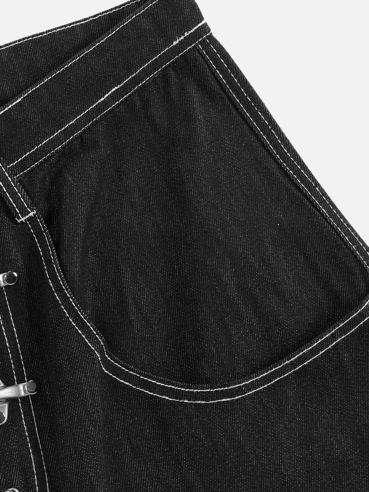 Aelfric Eden Metal Button Raw Baggy Barrel Jeans Product Image