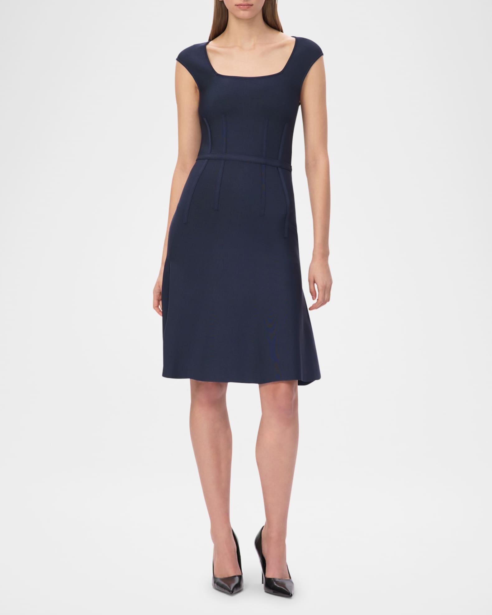 The Beatrice Seamed Cap-Sleeve Dress Product Image