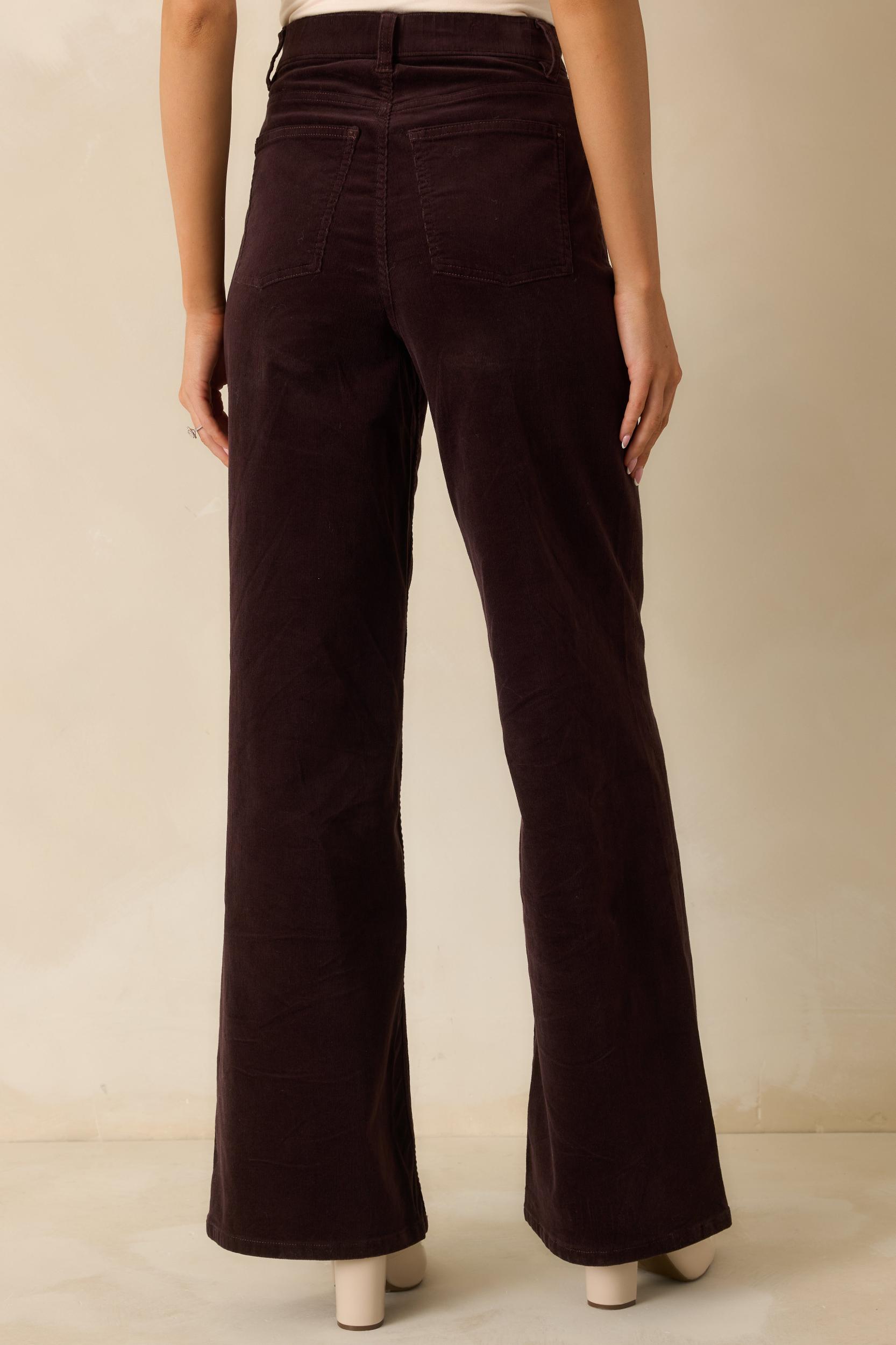 SPANXshape™ Truffle Brown Corduroy Wide Leg Jeans L / Brown Product Image