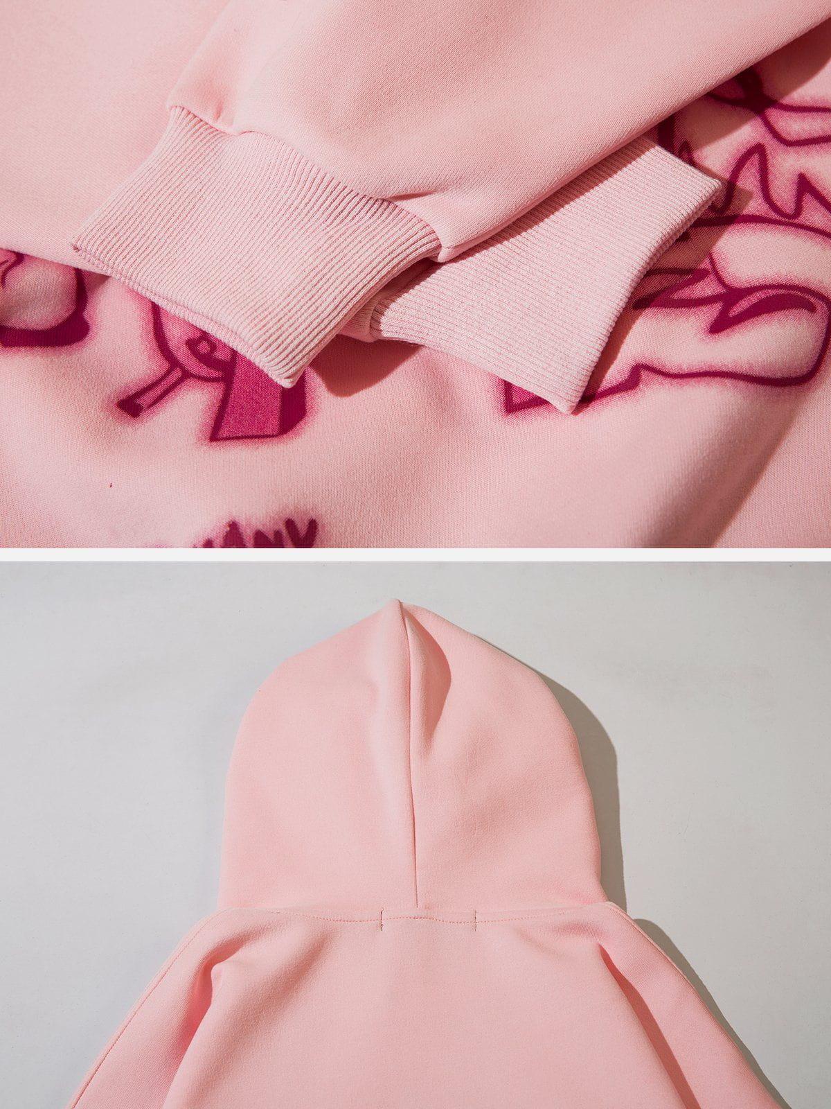 Aelfric Eden Cartoon Line Character Graphic Hoodie Product Image